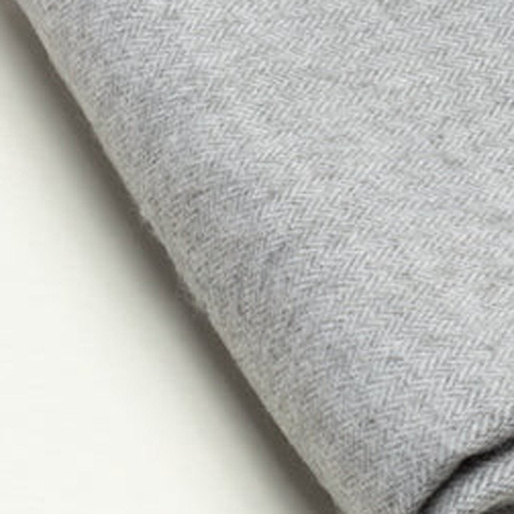 60" X 50" Light Gray Herringbone Plush Throw Blanket — view 2