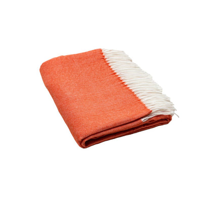 50" X 60" Orange And White Woven Herringbone Plush Throw Blanket HomeRoots