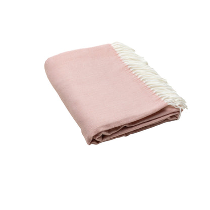 Pastel Pink Soft Acrylic Herringbone Throw Blanket