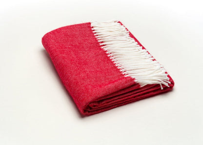 50" X 60" Red And White Woven Herringbone Plush Throw Blanket HomeRoots