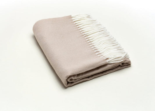 50" X 60" Light Brown Woven Herringbone Plush Throw Blanket with Tassels HomeRoots