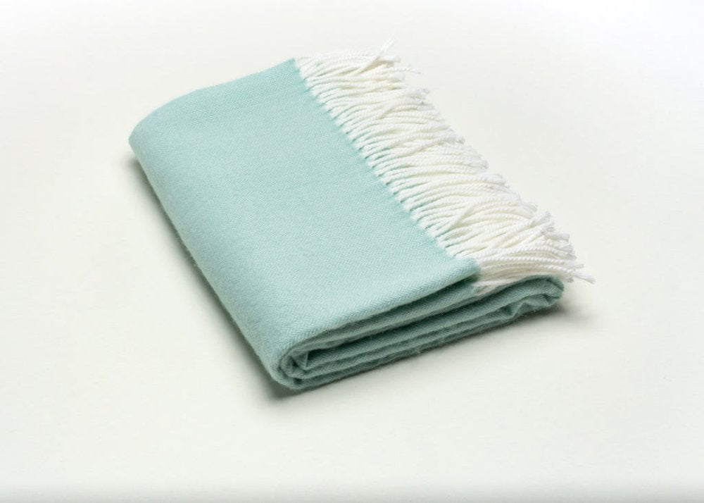 Green Woven Acrylic Herringbone Plush Reversable Throw — view 1