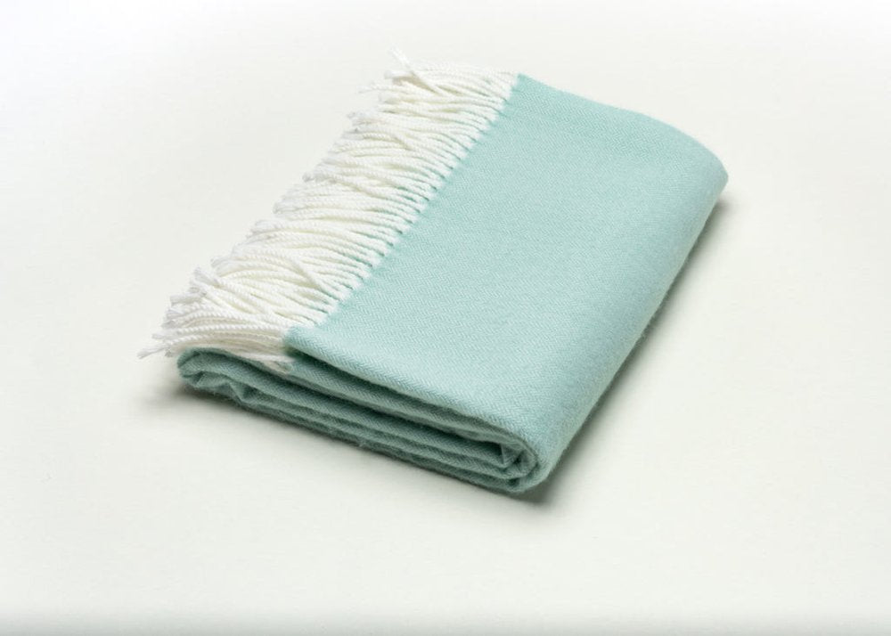 Green Woven Acrylic Herringbone Plush Reversable Throw — view 2