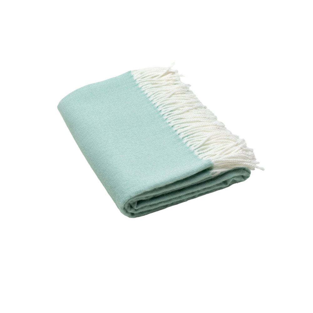 Green Woven Acrylic Herringbone Plush Reversable Throw — view 4