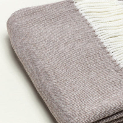 50" X 60" Taupe Woven Herringbone Plush Throw Blanket HomeRoots