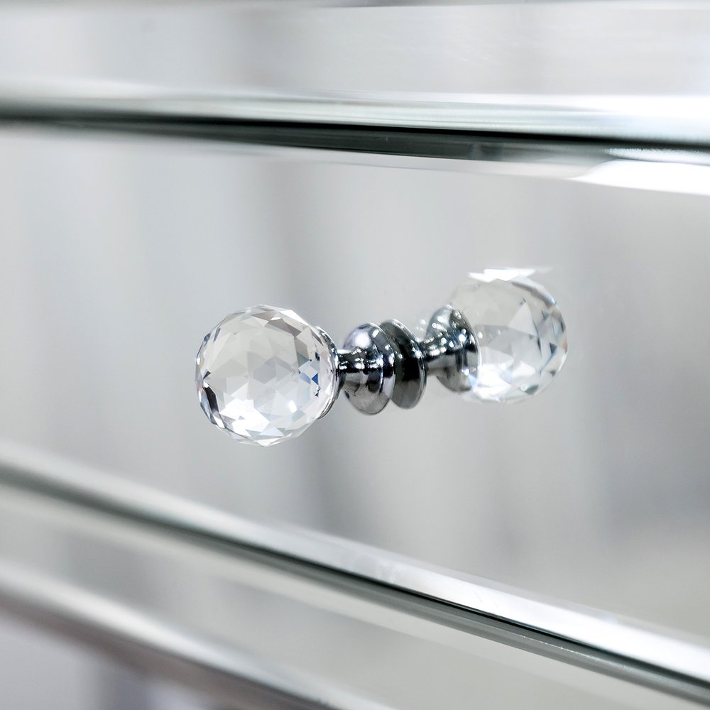 24" Stainless Steel and Mirror Nightstand HomeRoots