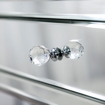 24" Stainless Steel and Mirror Nightstand HomeRoots