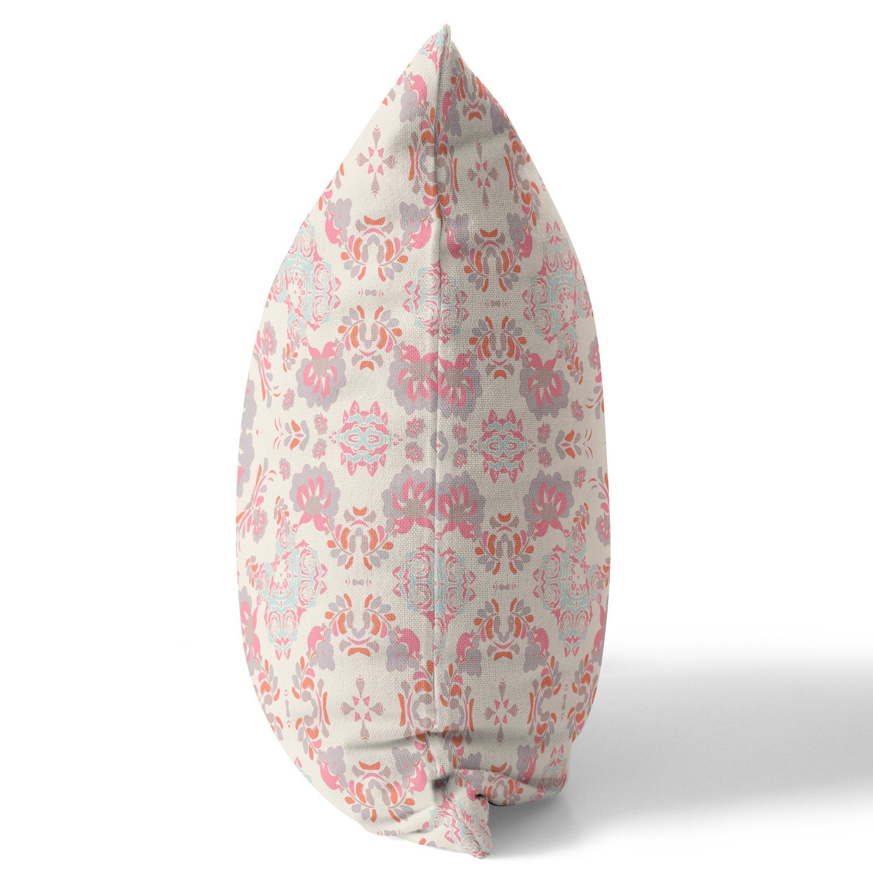 16" X 16" Pink And White Zippered Suede Geometric Throw Pillow FurniFindUSA