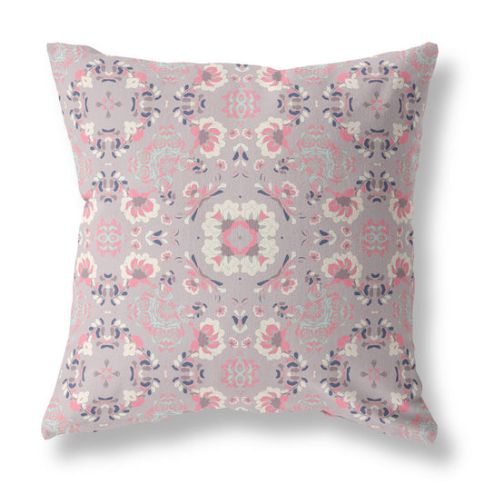 16" X 16" Muted Pink Zippered Suede Geometric Throw Pillow FurniFindUSA