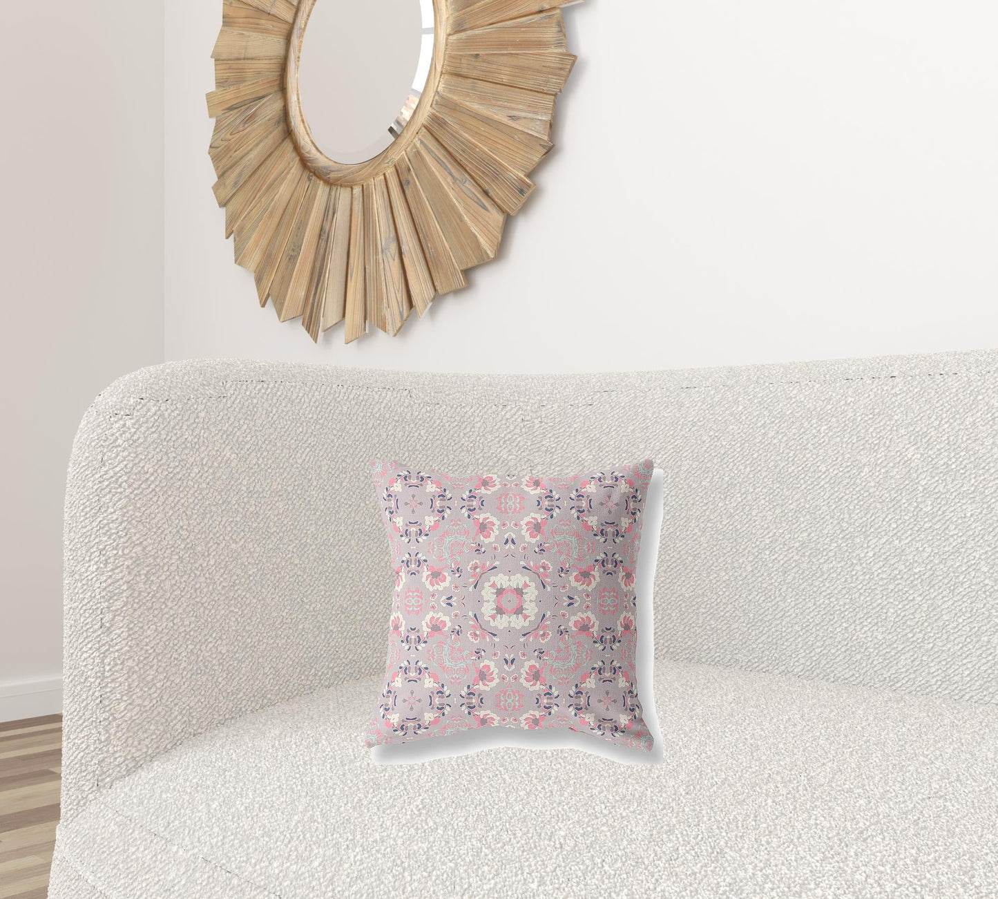 16" X 16" Muted Pink Zippered Suede Geometric Throw Pillow FurniFindUSA