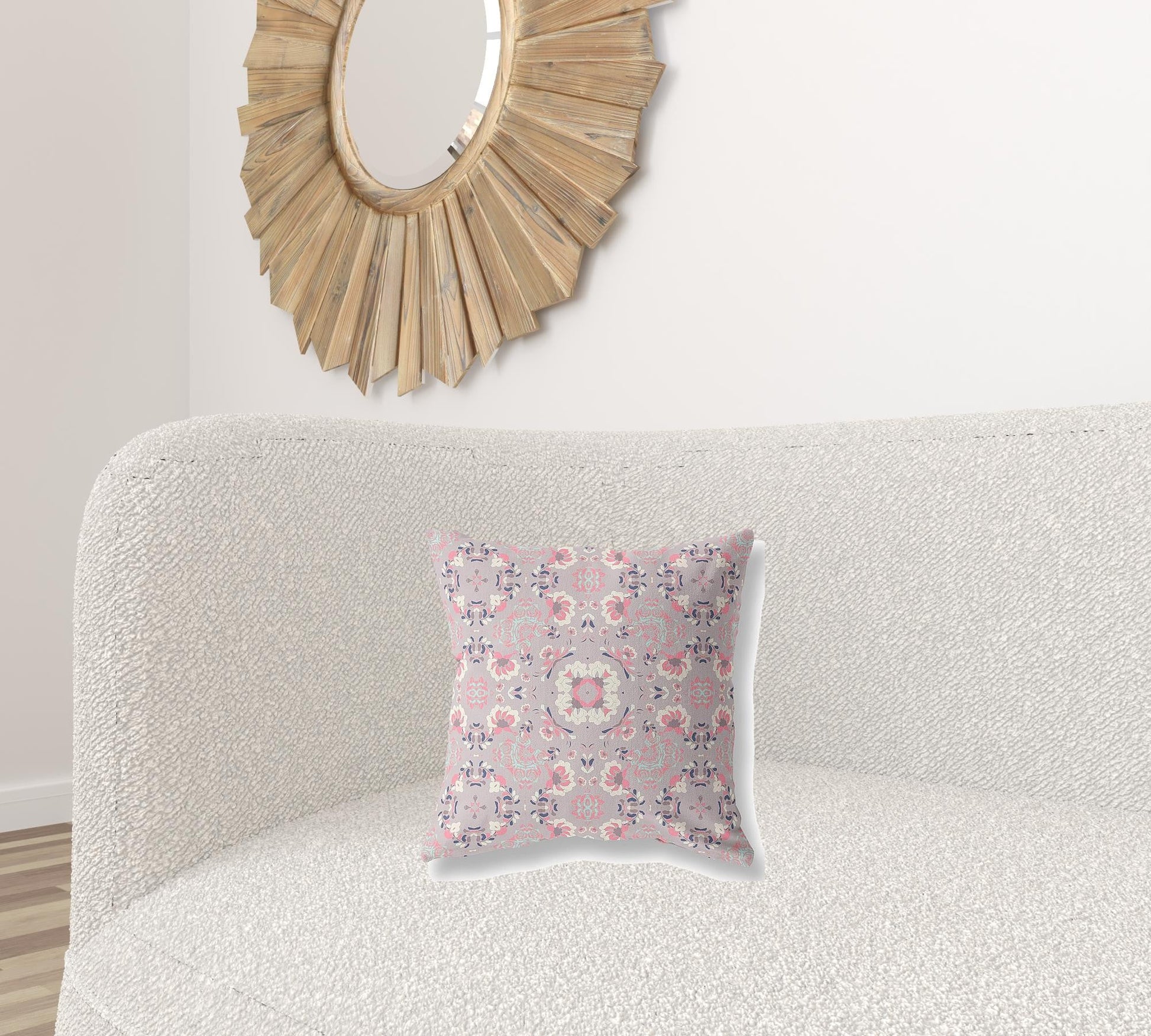16" X 16" Muted Pink Zippered Suede Geometric Throw Pillow FurniFindUSA