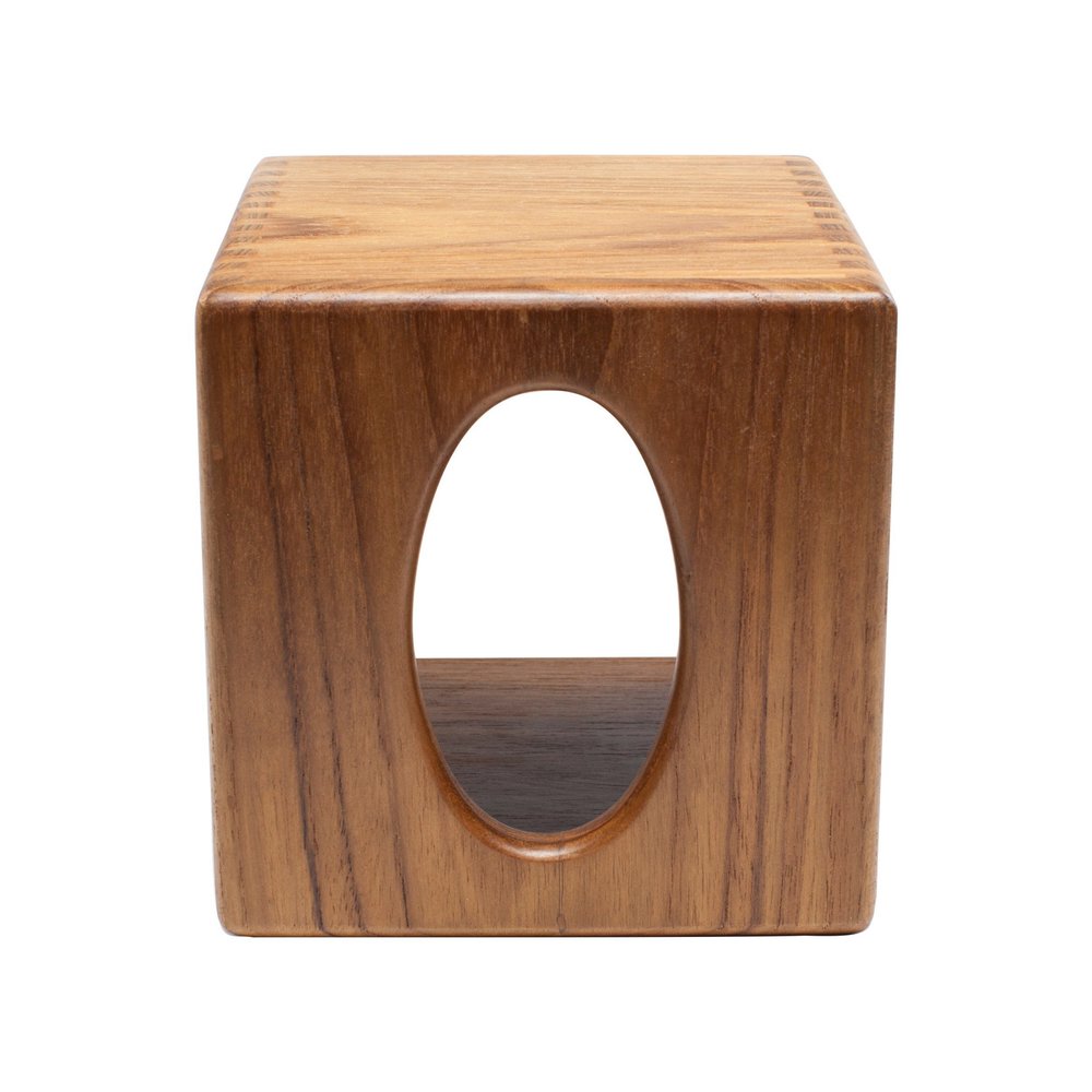 Traditional Solid Teak Square Tissue Box Cover — view 3