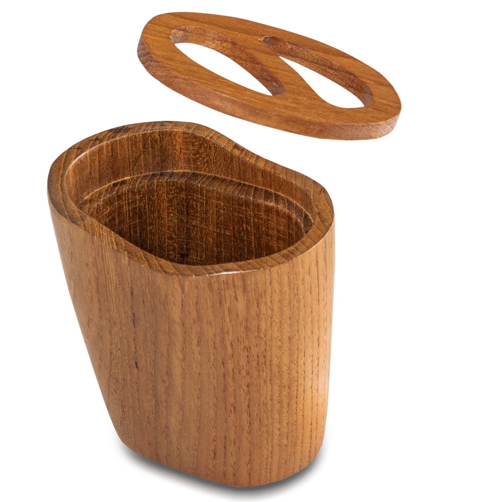 Natural Brown Solid Teak Oval Toothbrush Holder HomeRoots