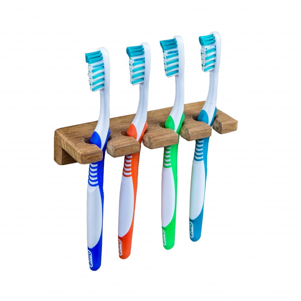 6" Brown Toothbrush Holder — view 1