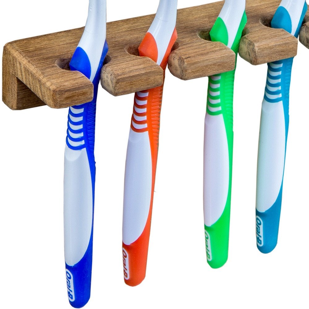 Traditional Solid Teak Wall Mount Toothbrush Holder HomeRoots