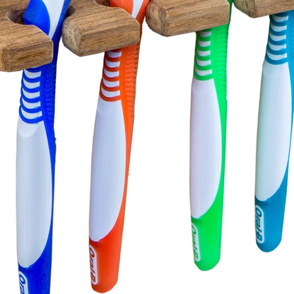 Traditional Solid Teak Wall Mount Toothbrush Holder HomeRoots