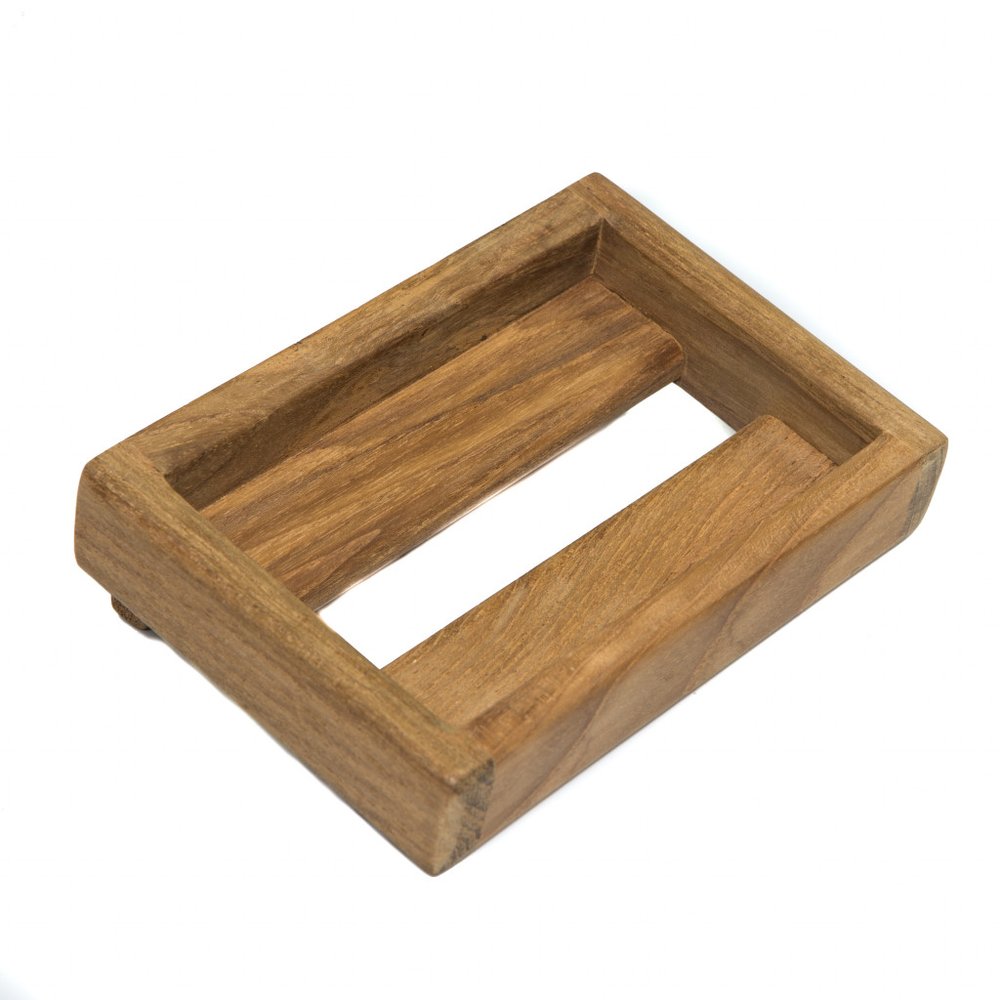 Traditional Solid Teak Wall Mount Soap Dish — view 3