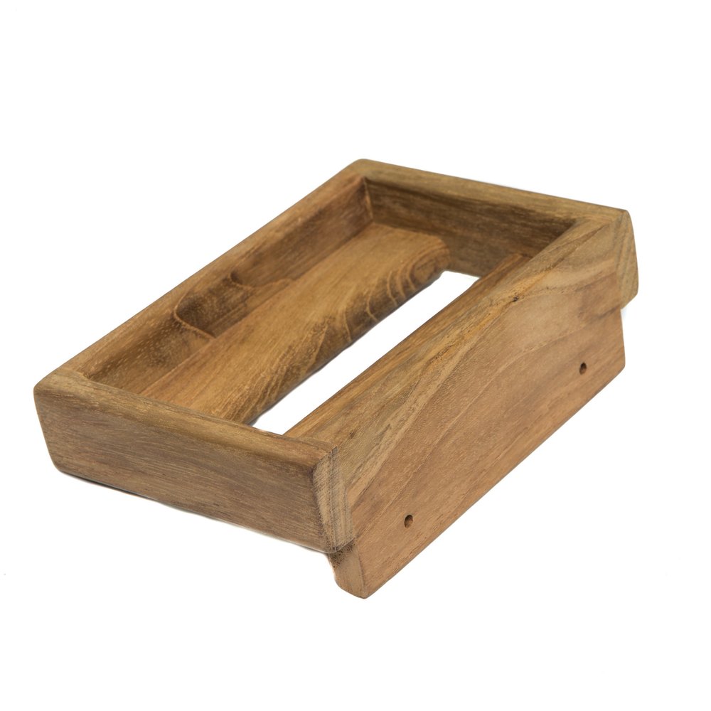 Traditional Solid Teak Wall Mount Soap Dish — view 5
