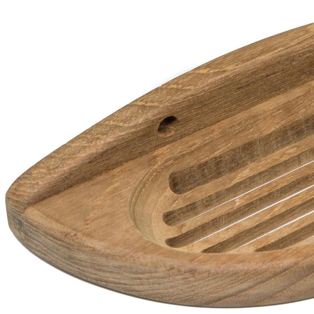 Traditional Solid Teak Wall Mount Oval Soap Dish