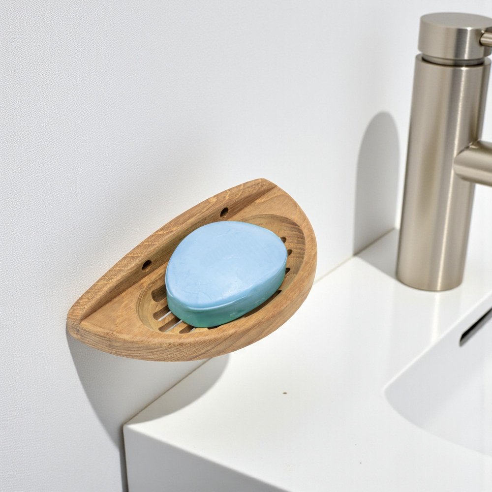 Traditional Solid Teak Wall Mount Oval Soap Dish HomeRoots