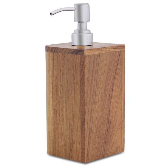Designer Genuine Teak Soap Dispenser HomeRoots