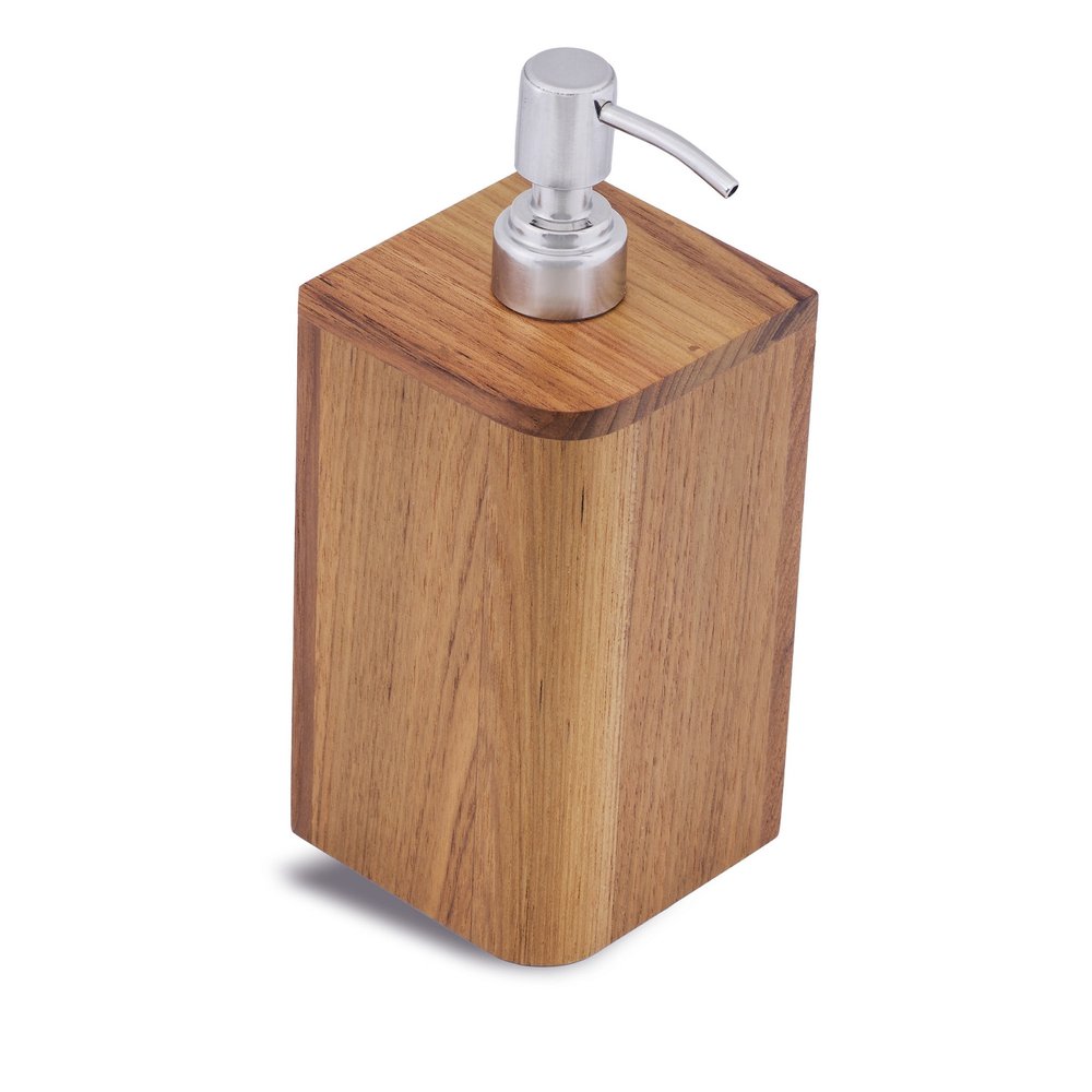 Designer Genuine Teak Soap Dispenser HomeRoots