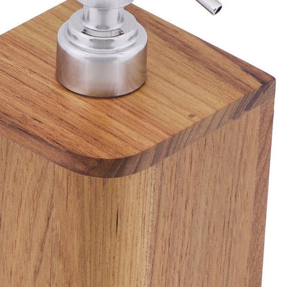 Designer Genuine Teak Soap Dispenser HomeRoots