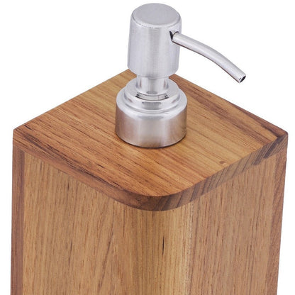 Designer Genuine Teak Soap Dispenser HomeRoots