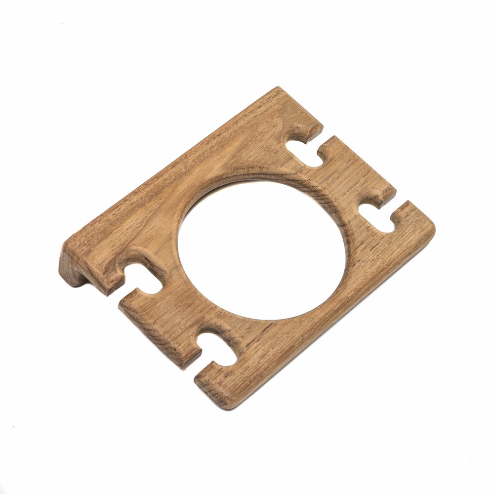 Traditional Solid Teak Wall Mount Cup and Toothbrush Holder HomeRoots