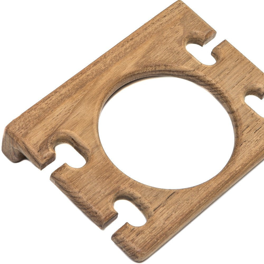 Traditional Solid Teak Wall Mount Cup and Toothbrush Holder — view 3