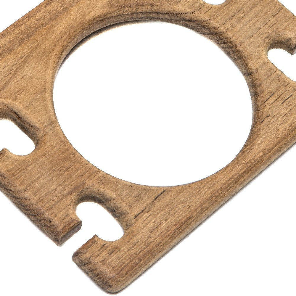 Traditional Solid Teak Wall Mount Cup and Toothbrush Holder — view 4