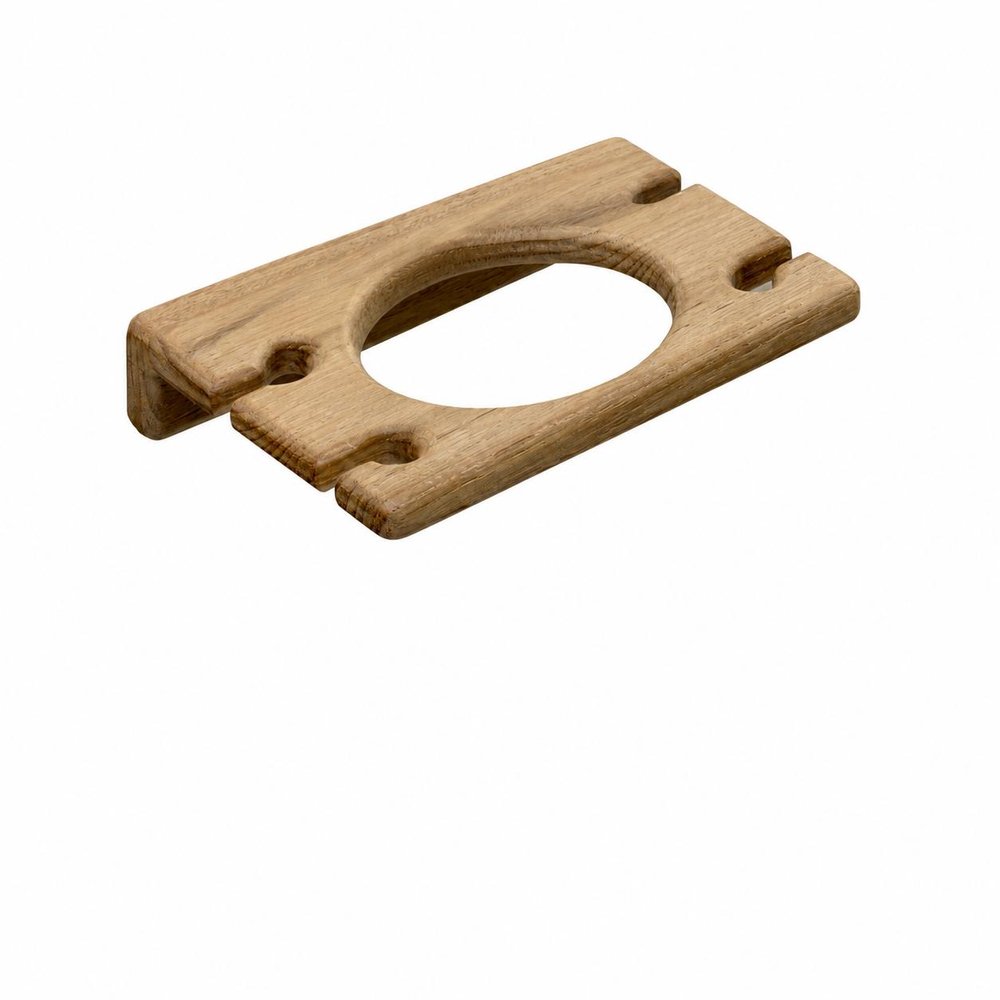Traditional Solid Teak Wall Mount Cup and Toothbrush Holder — view 6