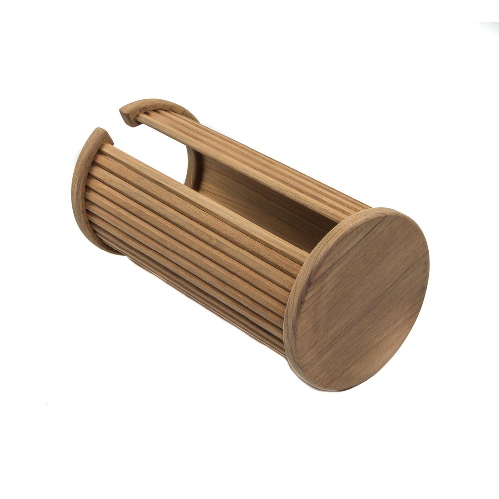 Traditional Solid Teak Toilet Paper Rack HomeRoots