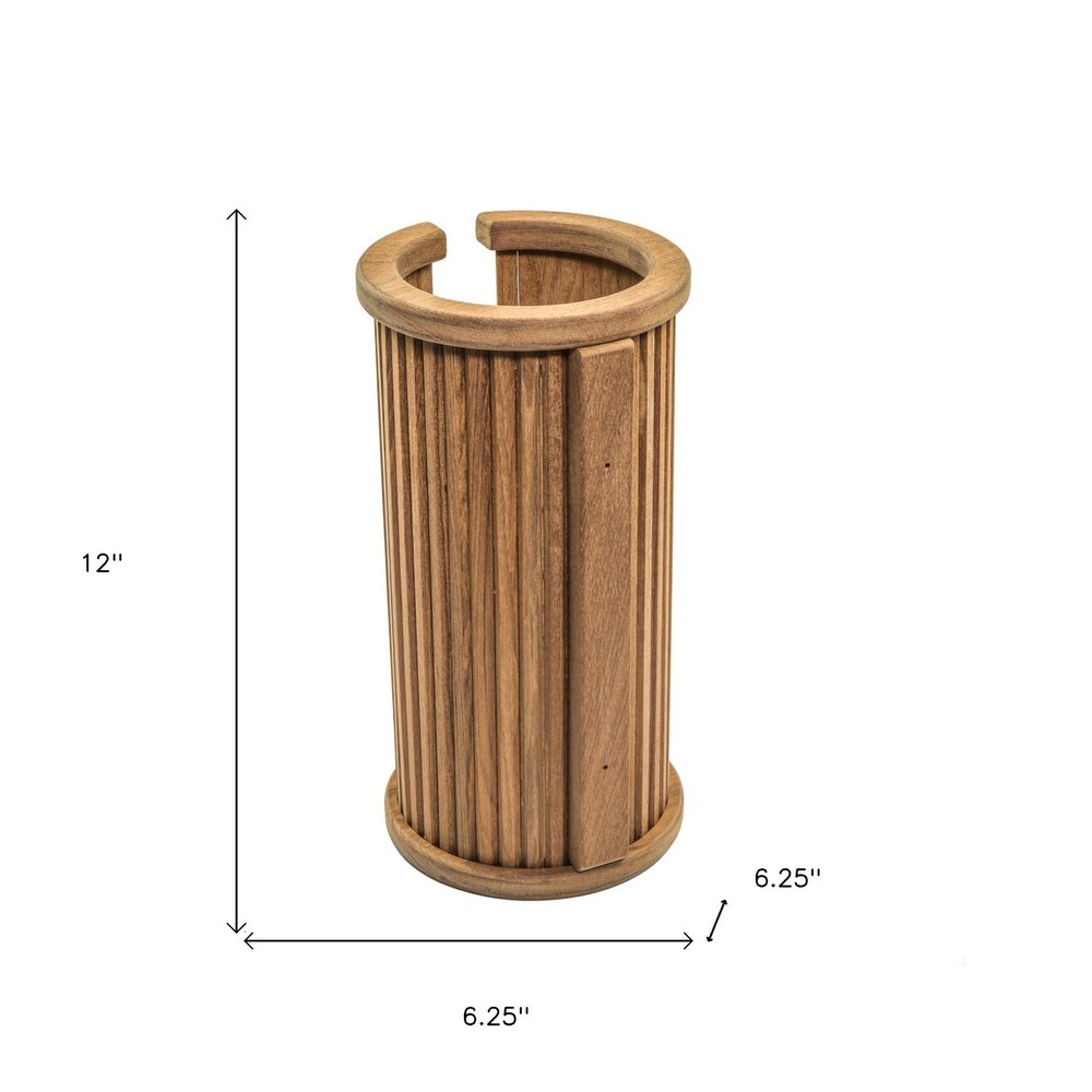 Traditional Solid Teak Toilet Paper Rack HomeRoots