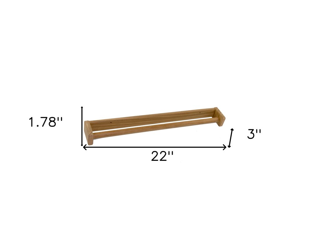 22" Traditional Solid Teak Towel Bar — view 4