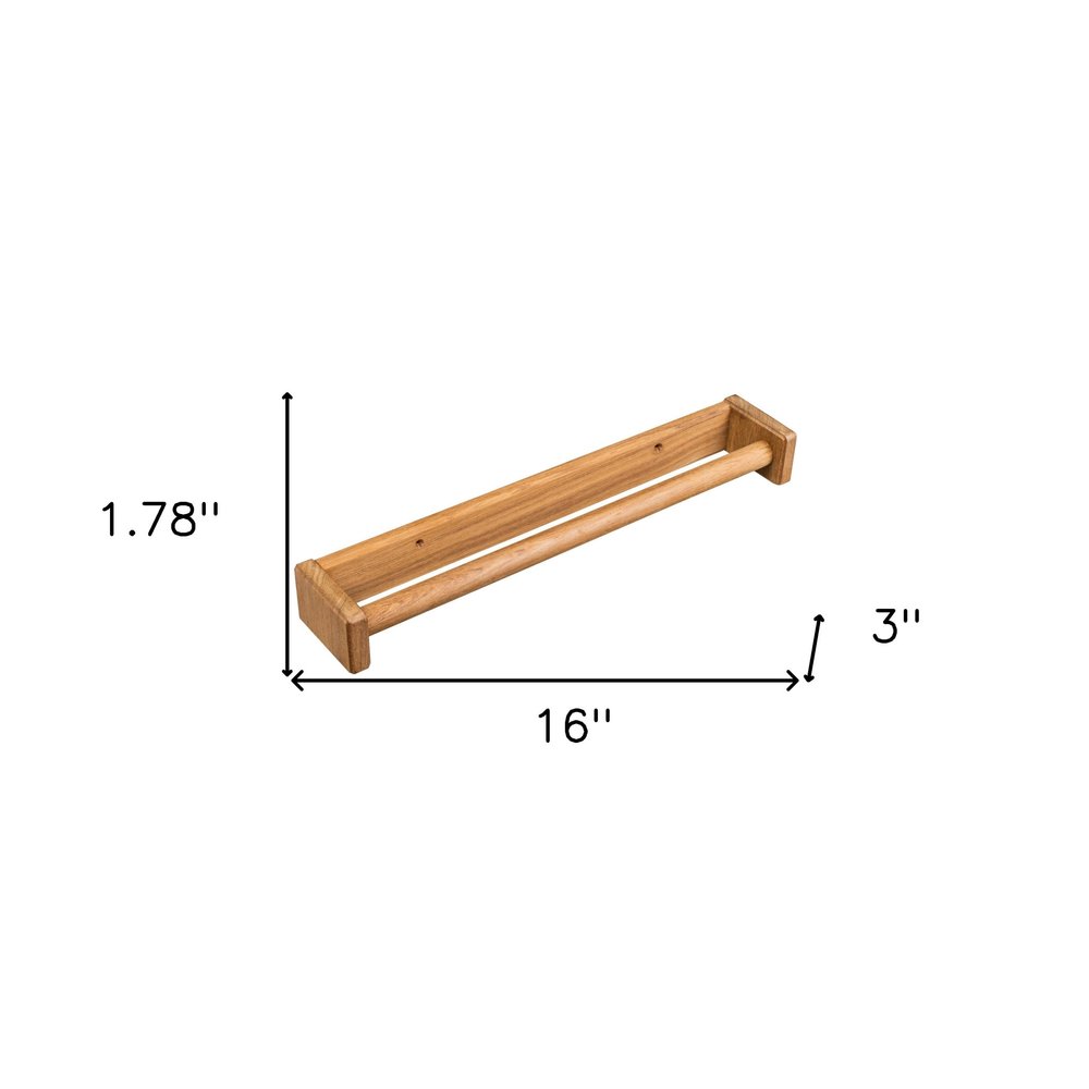 16" Traditional Solid Teak Towel Bar — view 4