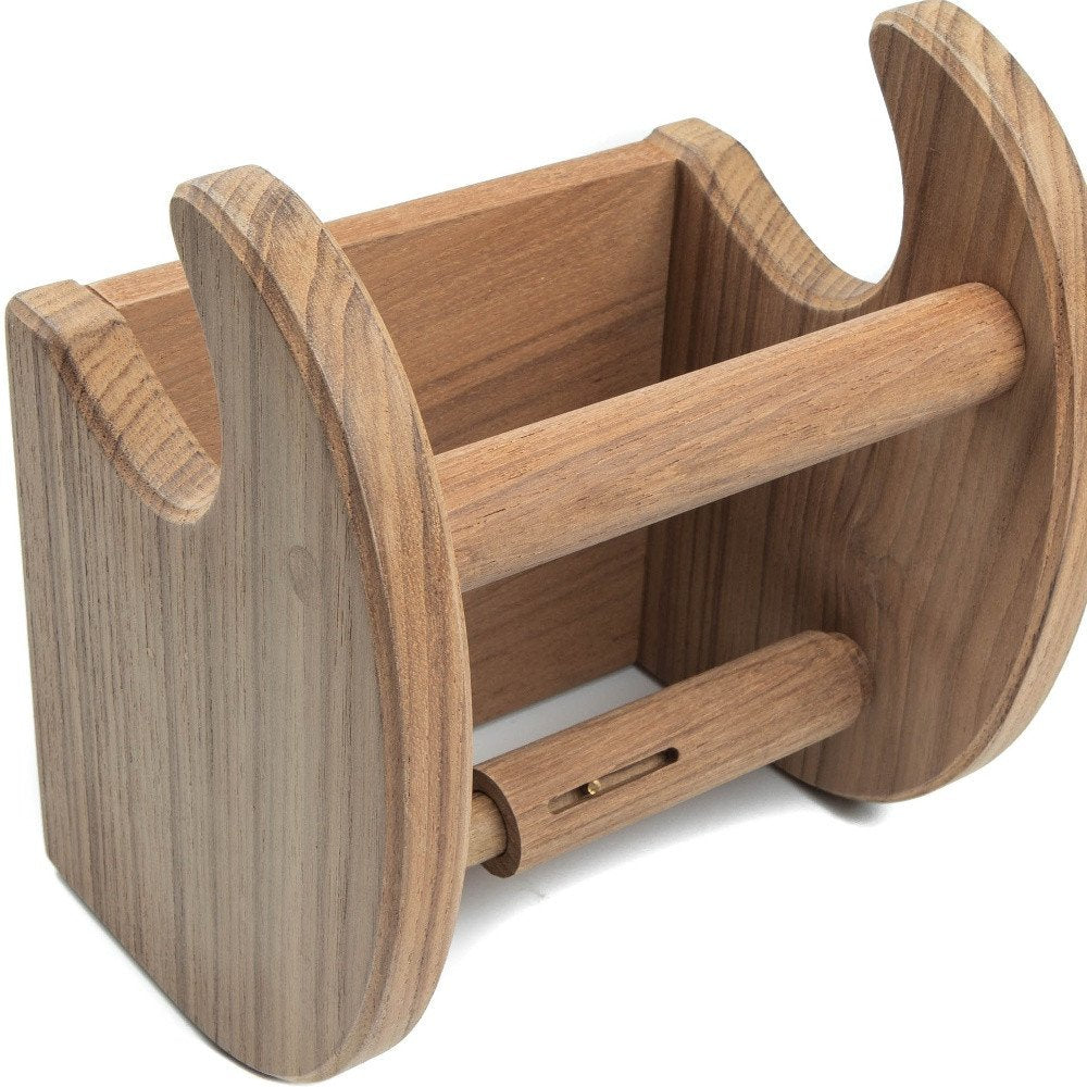 Traditional Solid Teak Magazine and Toilet Paper Holder HomeRoots