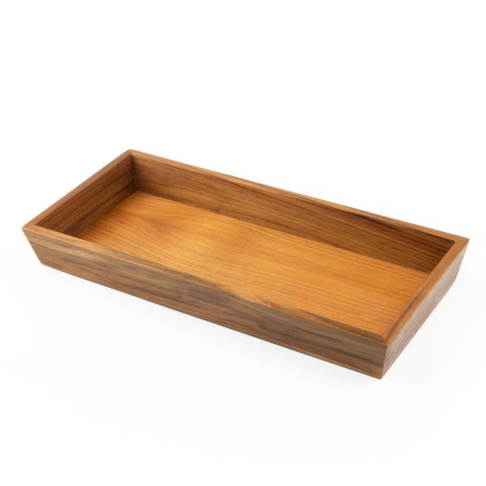 15" Brown Solid Teak Vanity Tray — view 2