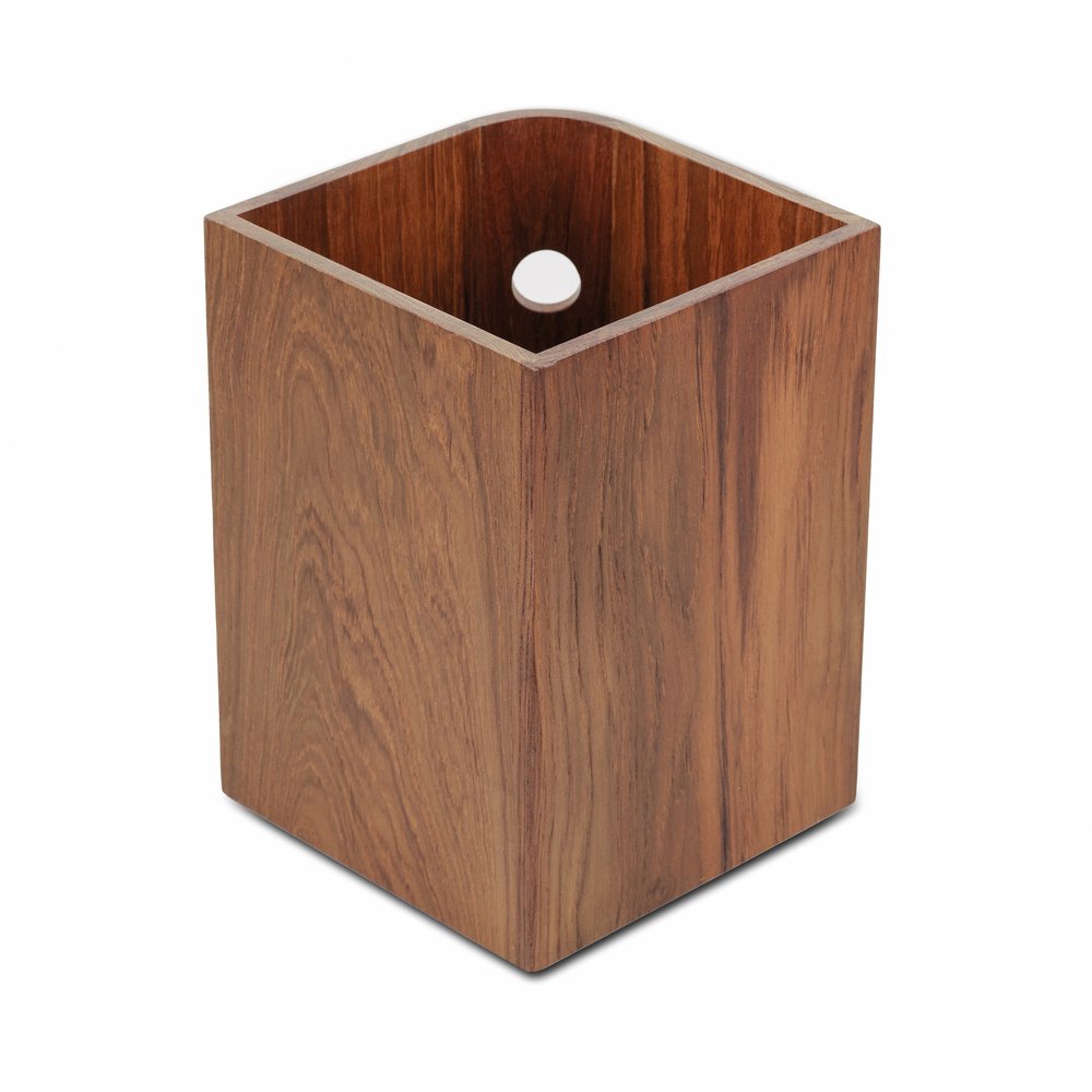 Designer Genuine Teak Waste Basket HomeRoots