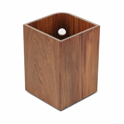 Designer Genuine Teak Waste Basket HomeRoots