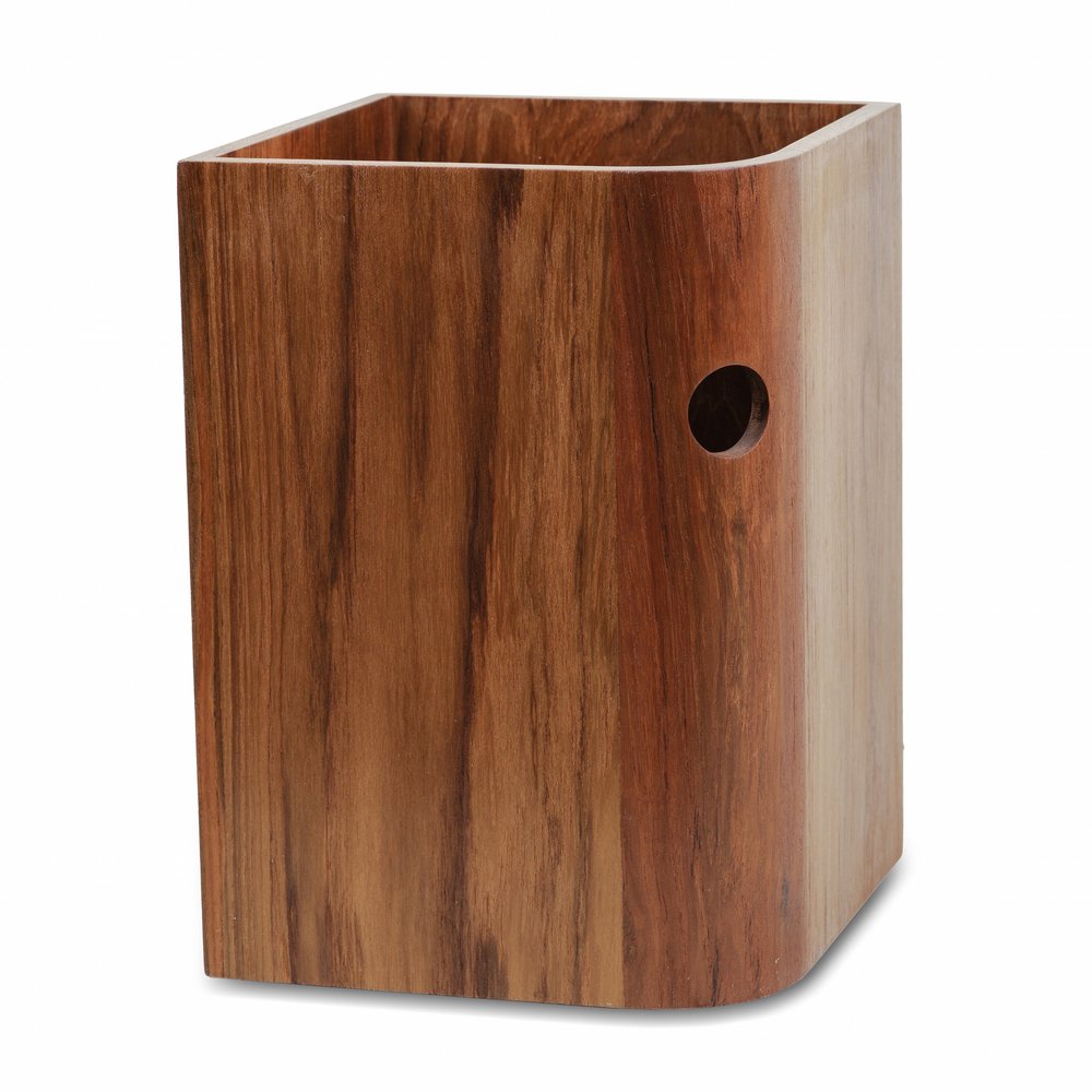 Designer Genuine Teak Waste Basket — view 4