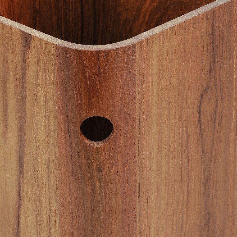 Designer Genuine Teak Waste Basket HomeRoots