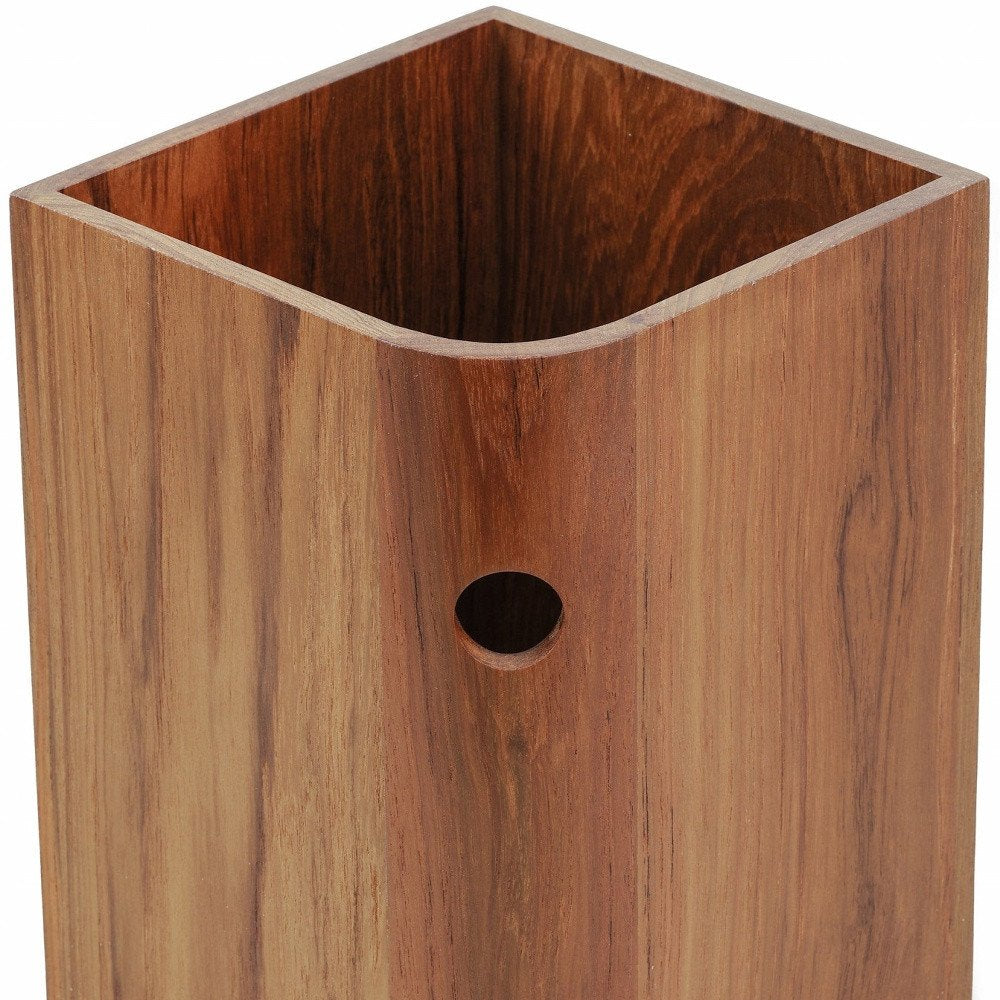 Designer Genuine Teak Waste Basket HomeRoots