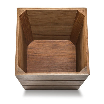 12" Traditional Solid Teak Large Waste Basket HomeRoots