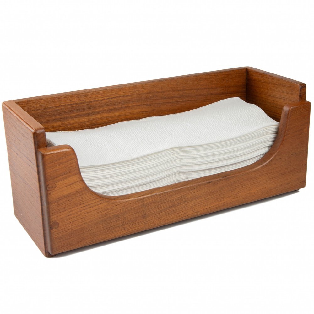 Traditional Solid Teak Guest Paper Towel Holder — view 1