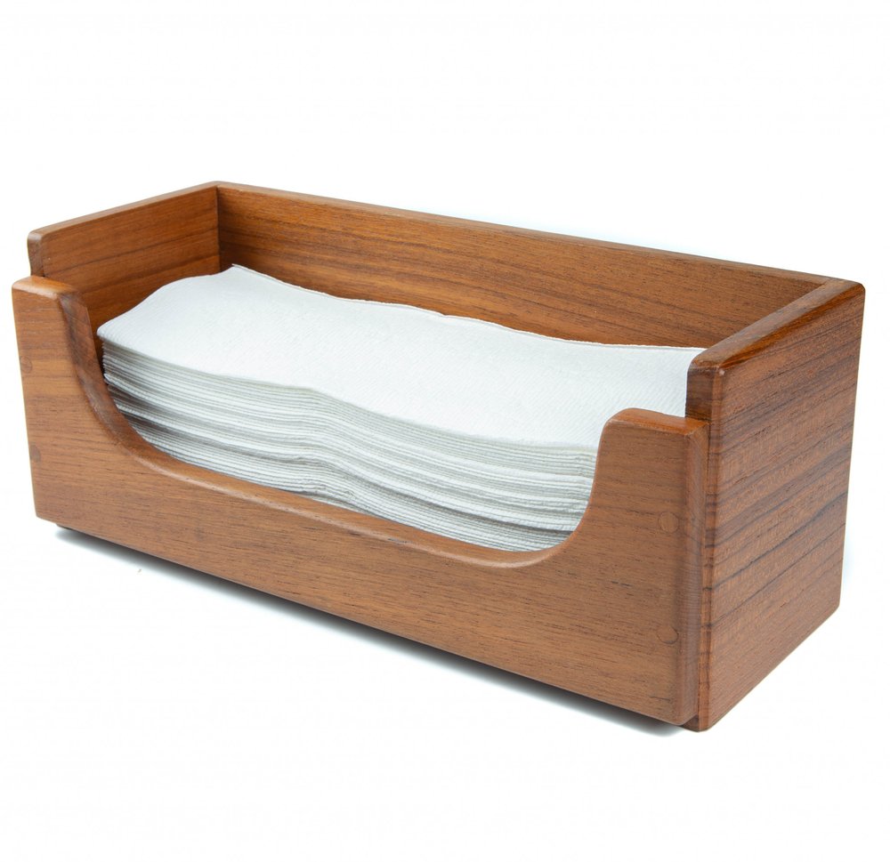 Traditional Solid Teak Guest Paper Towel Holder — view 3