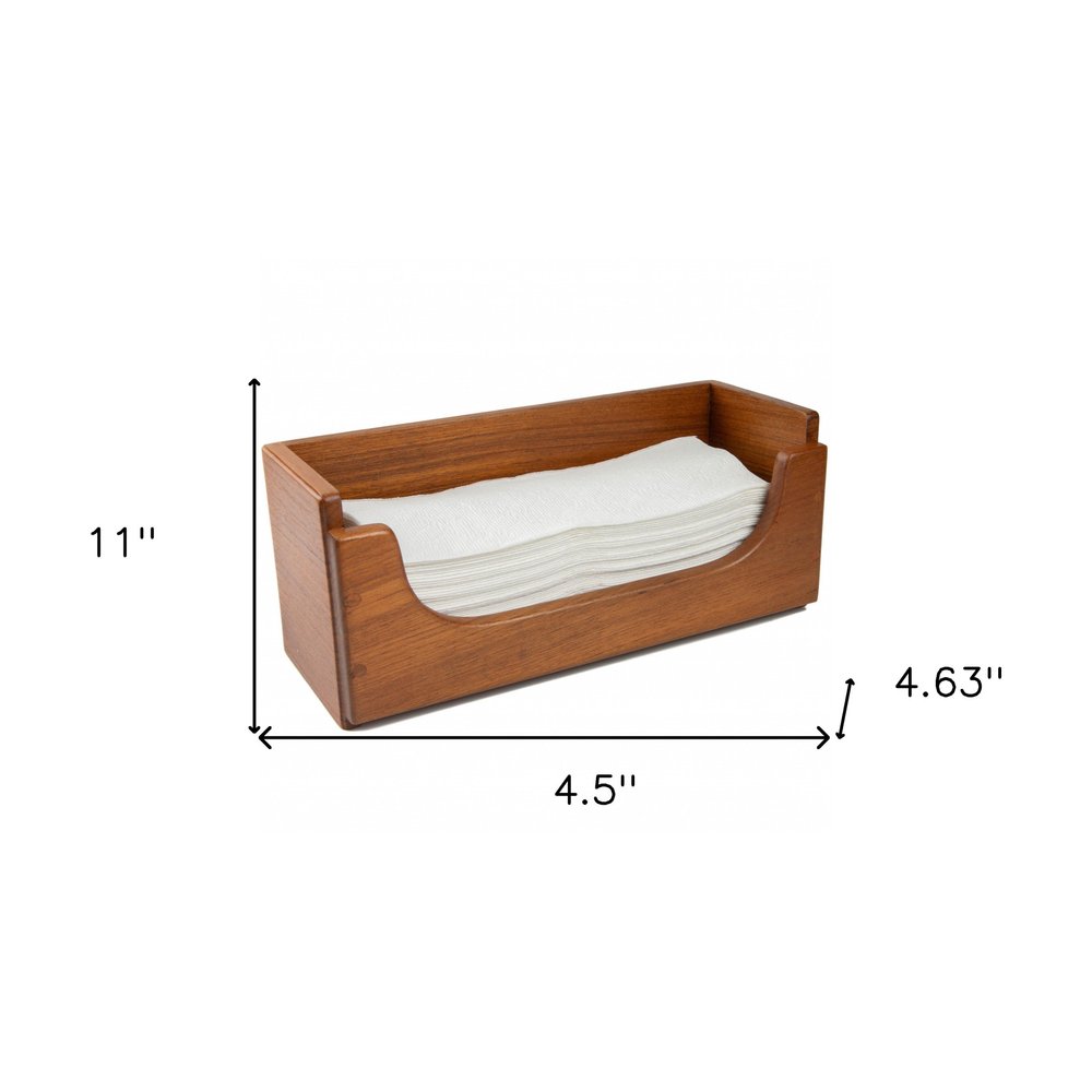 Traditional Solid Teak Guest Paper Towel Holder — view 7