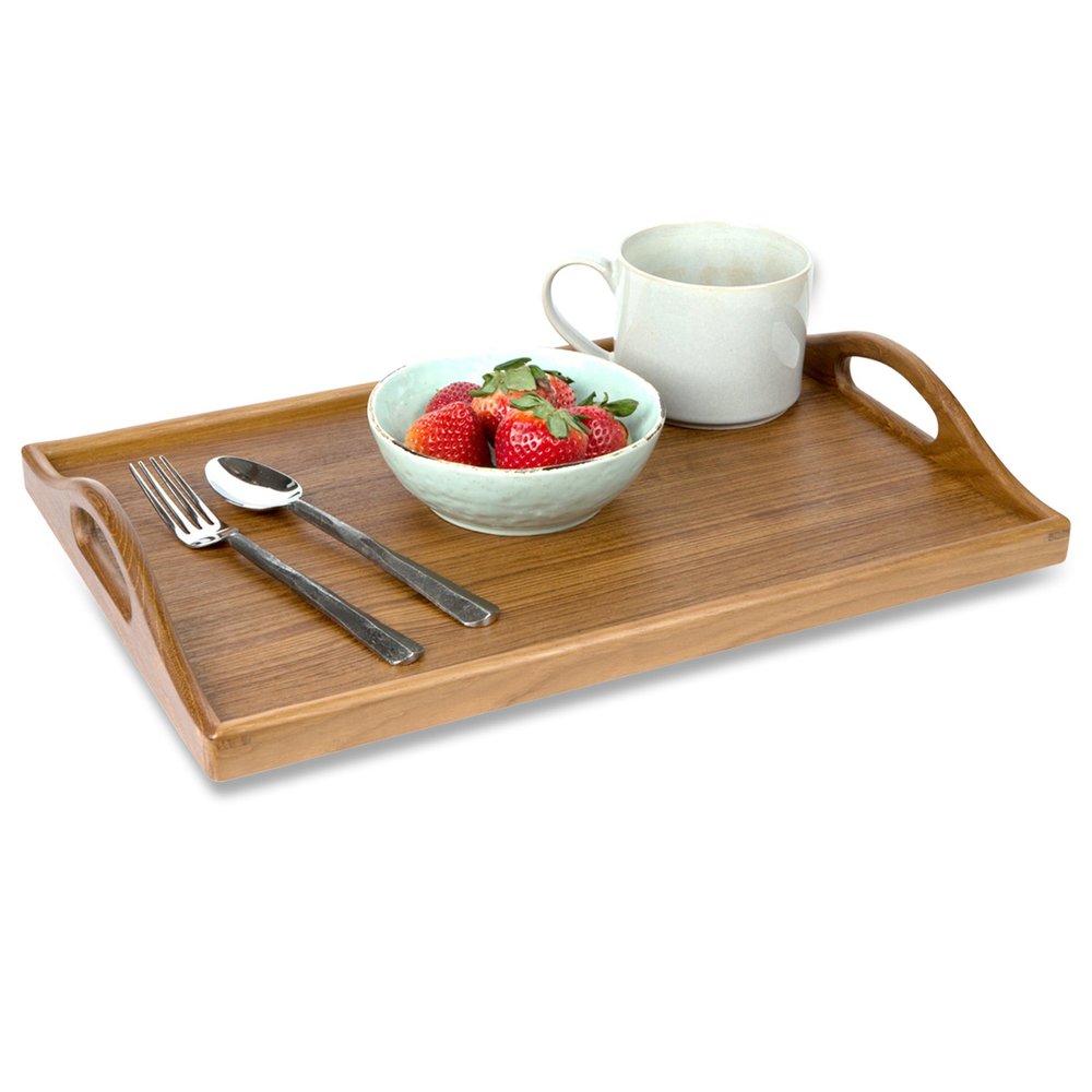 Designer Solid Teak 19" Serving Tray HomeRoots