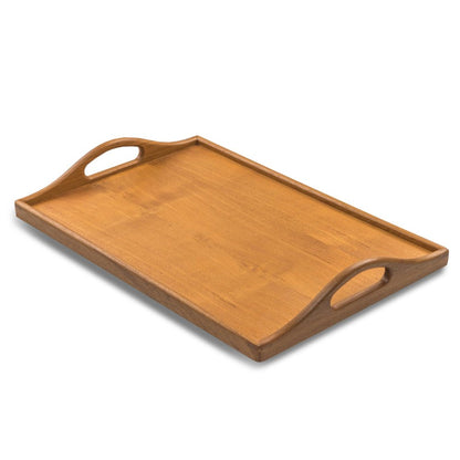 19" Brown Teak Handmade Serving Tray HomeRoots