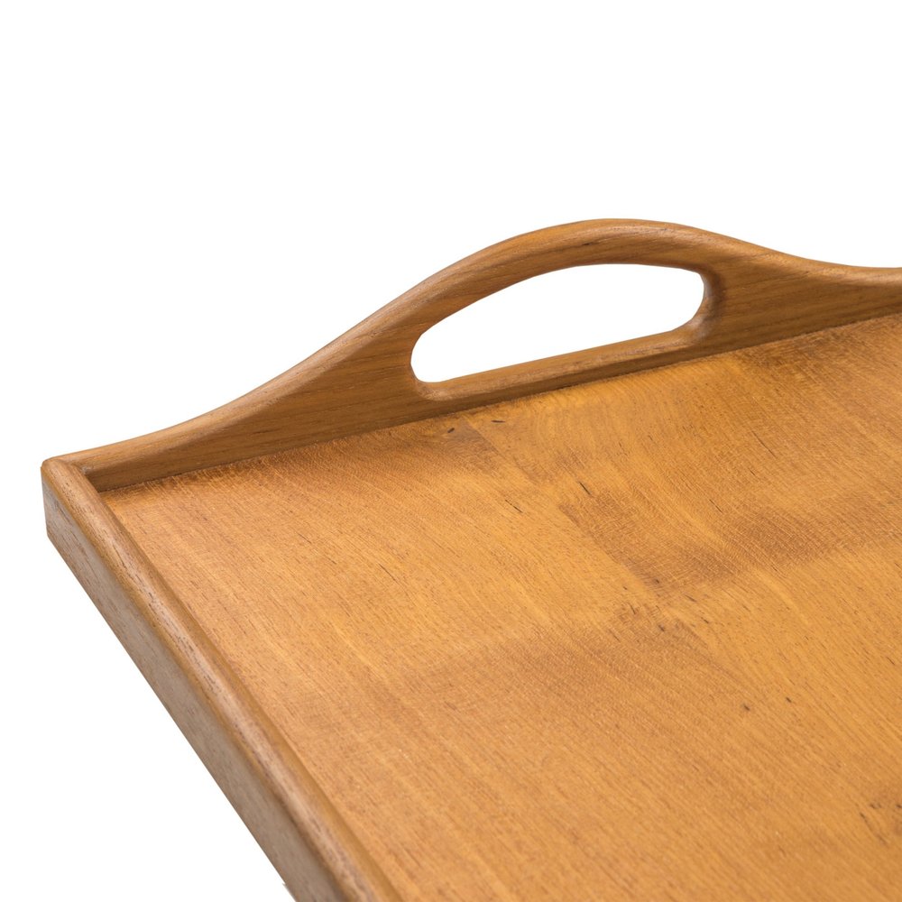 19" Brown Teak Handmade Serving Tray HomeRoots